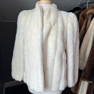 Vintage Sasson White Mink Faux Fur Jacket
